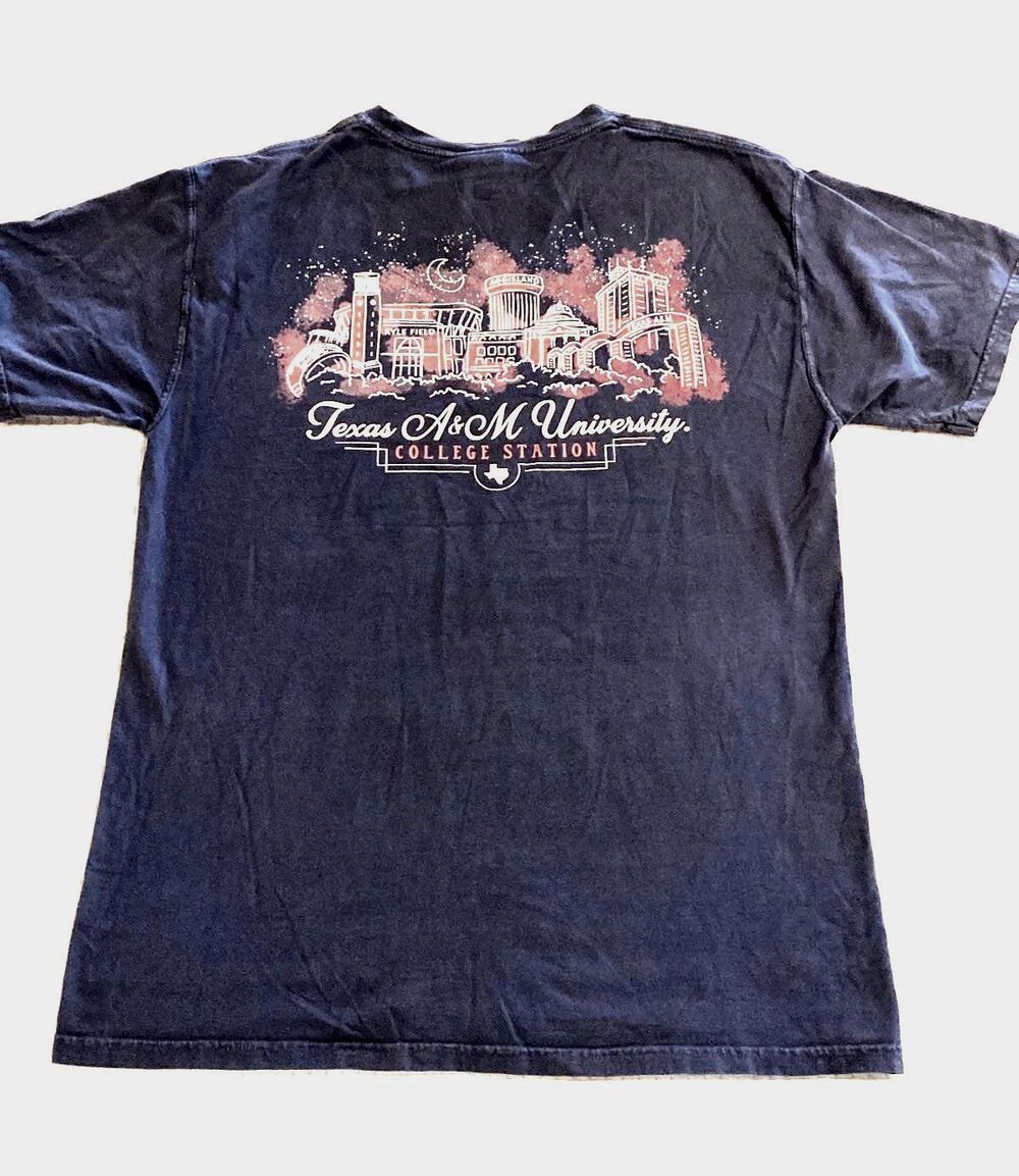 Texas A&M College Station Men's Shirt - Medium Double Sided Graphic Tee